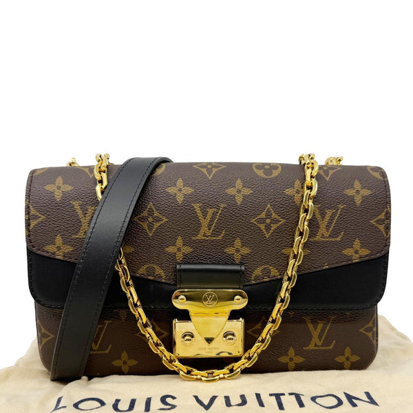 LOUIS VUITTON Marceau Monogram Canvas Chain Shoulder Bag Black
