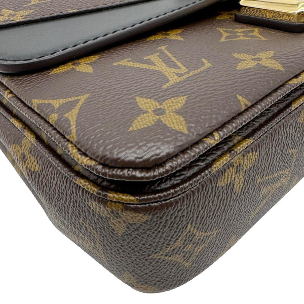 LOUIS VUITTON Marceau Monogram Canvas Chain Shoulder Bag Black