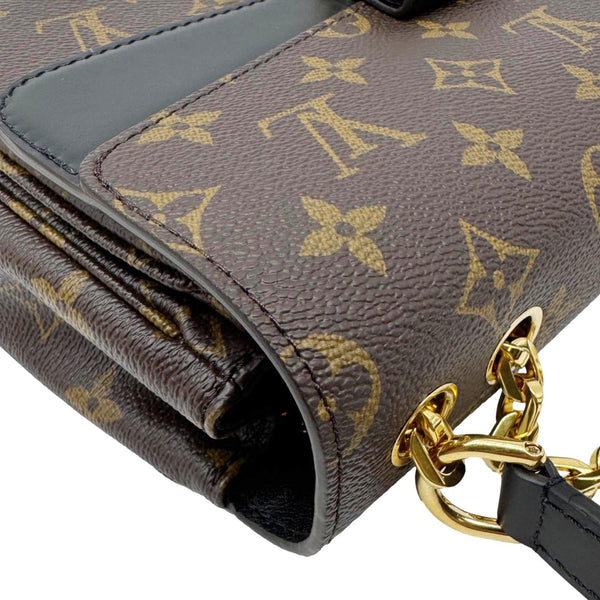 LOUIS VUITTON Marceau Monogram Canvas Chain Shoulder Bag Black