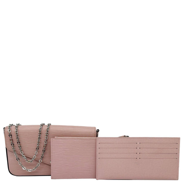LOUIS VUITTON Felicie Pochette Epi Leather Crossbody Bag Pink