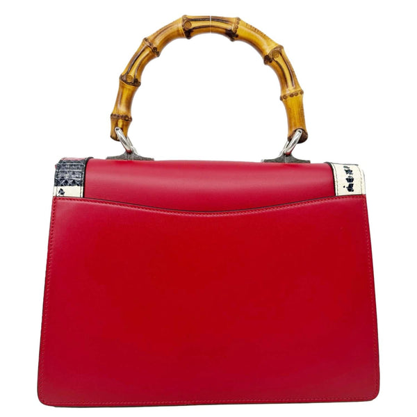 GUCCI Lilith Bamboo Leather Top Handle Shoulder Bag Red 453751