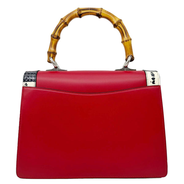 GUCCI Lilith Bamboo Leather Top Handle Shoulder Bag Red 453751