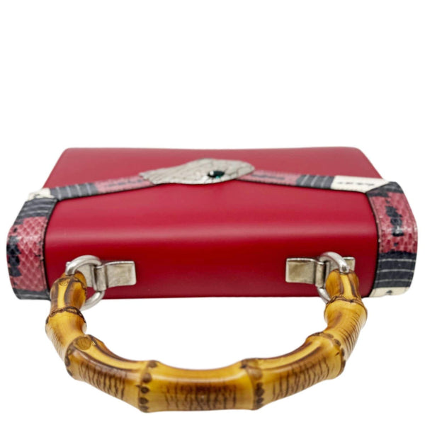 GUCCI Lilith Bamboo Leather Top Handle Shoulder Bag Red 453751