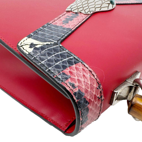 GUCCI Lilith Bamboo Leather Top Handle Shoulder Bag Red 453751