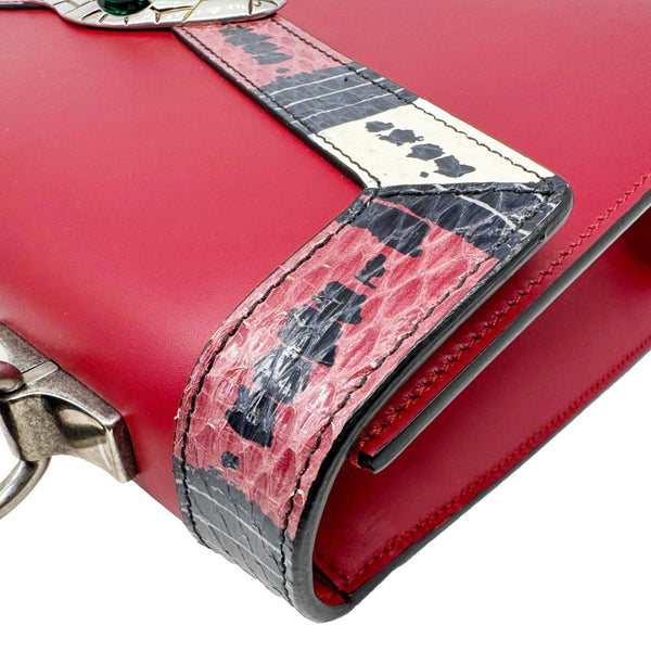 GUCCI Lilith Bamboo Leather Top Handle Shoulder Bag Red 453751