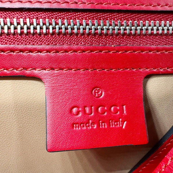 GUCCI Lilith Bamboo Leather Top Handle Shoulder Bag Red 453751