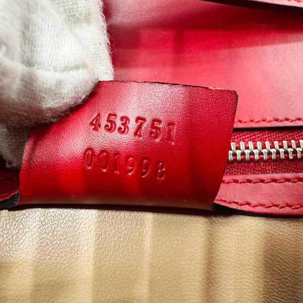 GUCCI Lilith Bamboo Leather Top Handle Shoulder Bag Red 453751