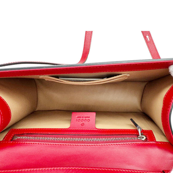 GUCCI Lilith Bamboo Leather Top Handle Shoulder Bag Red 453751