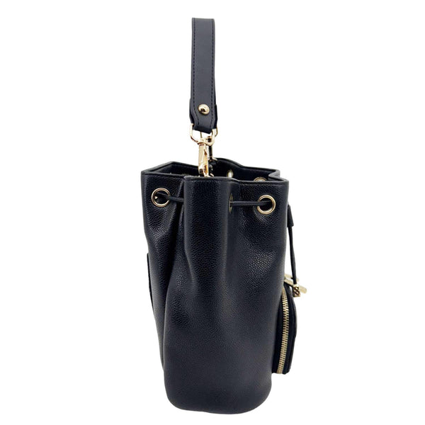 CHANEL Business Affinity Caviar Quilted Leather Drawstring Bucket Bag Black