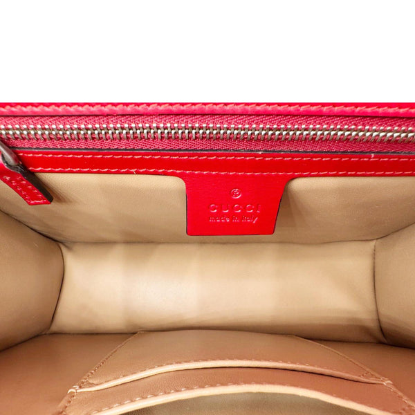 GUCCI Lilith Bamboo Leather Top Handle Shoulder Bag Red 453751