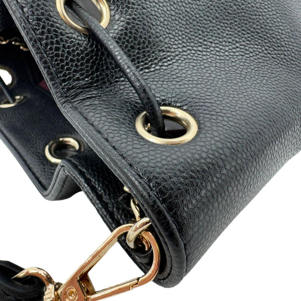 CHANEL Business Affinity Caviar Quilted Leather Drawstring Bucket Bag Black