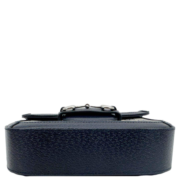 GUCCI Horsebit 1955 Flap Mini Dollar GG Supreme Canvas Shoulder Bag Navy Blue 658574