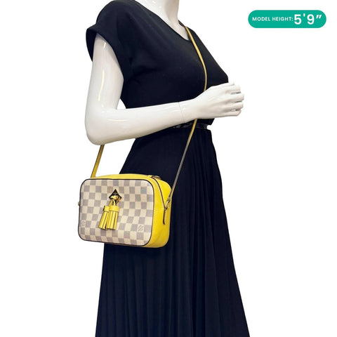 LOUIS VUITTON Saintonge Damier Azur Crossbody Bag White