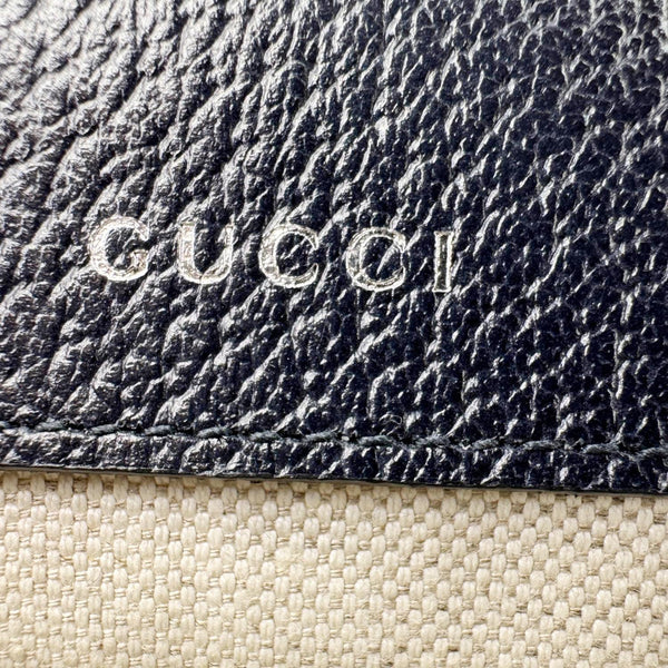 GUCCI Horsebit 1955 Flap Mini Dollar GG Supreme Canvas Shoulder Bag Navy Blue 658574