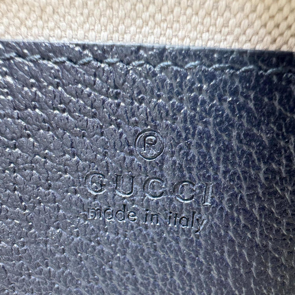 GUCCI Horsebit 1955 Flap Mini Dollar GG Supreme Canvas Shoulder Bag Navy Blue 658574