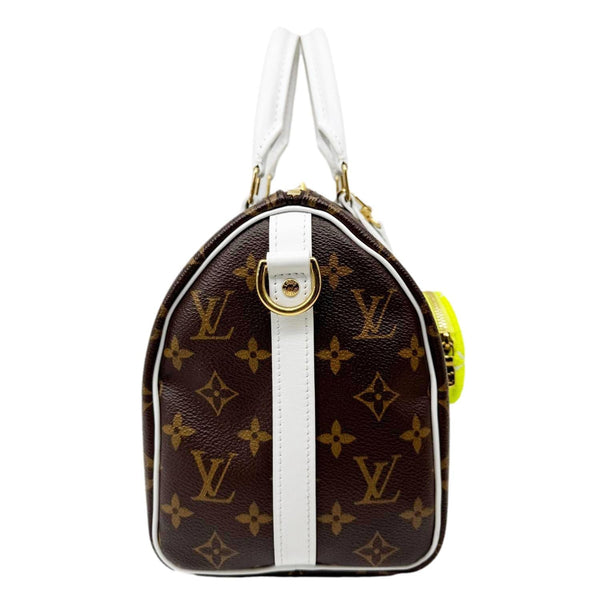 LOUIS VUITTON Speedy 25 Bandouliere LV Match Monogram Canvas Satchel Bag White
