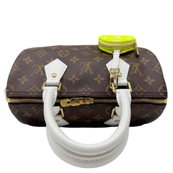 LOUIS VUITTON Speedy 25 Bandouliere LV Match Monogram Canvas Satchel Bag White