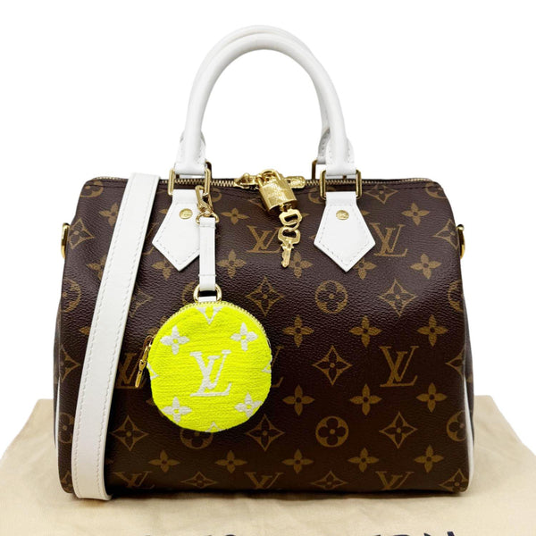 LOUIS VUITTON Speedy 25 Bandouliere LV Match Monogram Canvas Satchel Bag White