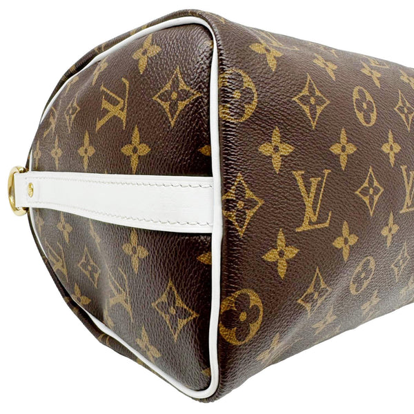 LOUIS VUITTON Speedy 25 Bandouliere LV Match Monogram Canvas Satchel Bag White