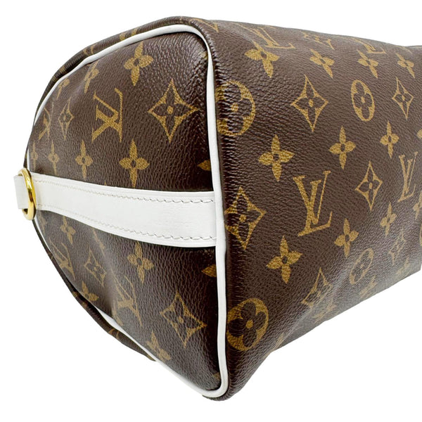 LOUIS VUITTON Speedy 25 Bandouliere LV Match Monogram Canvas Satchel Bag White