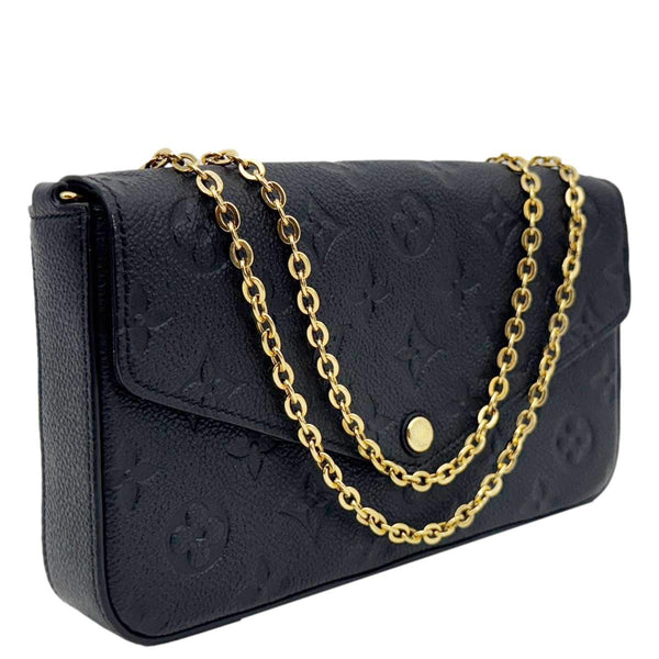 LOUIS VUITTON Felicie Pochette Monogram Empreinte Crossbody Bag Black