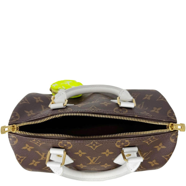 LOUIS VUITTON Speedy 25 Bandouliere LV Match Monogram Canvas Satchel Bag White
