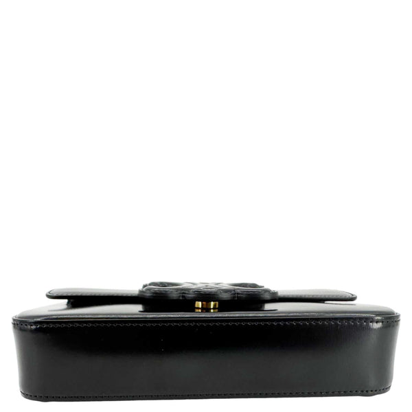 CELINE Triomphe Claude Shiny Leather Chain Shoulder Bag Black