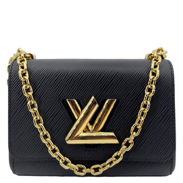 LOUIS VUITTON LV Twist MM Epi Leather Chain Shoulder Bag Black