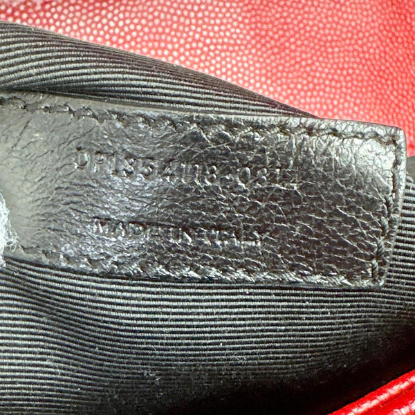 YVES SAINT LAURENT Envelope Flap Large Grain De Poudre Crossbody Bag Red