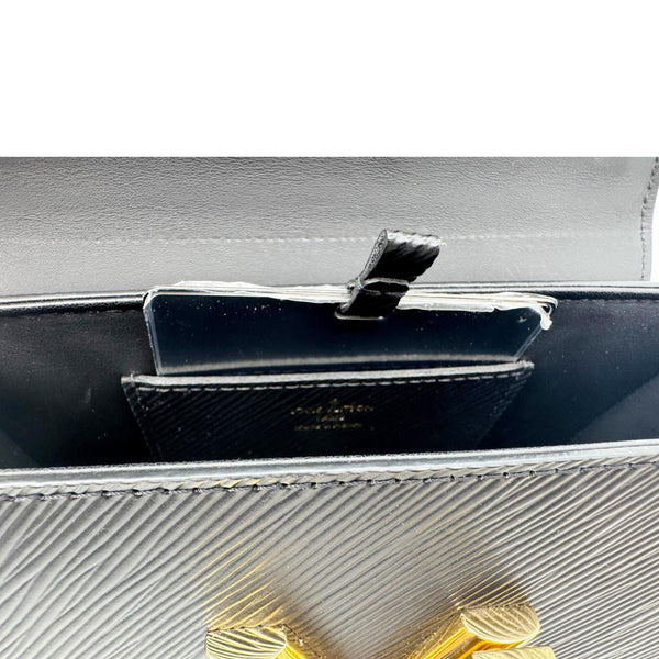 LOUIS VUITTON LV Twist MM Epi Leather Chain Shoulder Bag Black