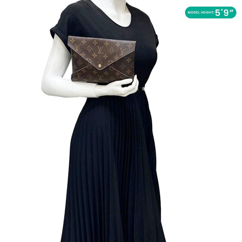 LOUIS VUITTON Kirigami Pochette Large Monogram Canvas Clutch Brown