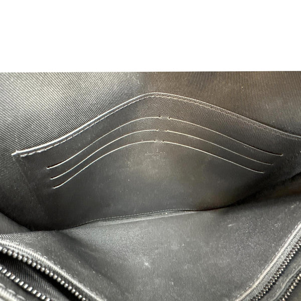 LOUIS VUITTON S-Lock A4 Monogram Macassar Pouch Black