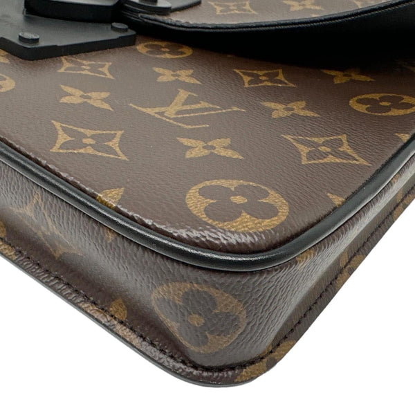 LOUIS VUITTON S-Lock A4 Monogram Macassar Pouch Black
