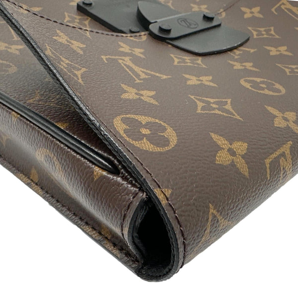LOUIS VUITTON S-Lock A4 Monogram Macassar Pouch Black