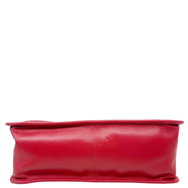 GUCCI Horsebit 1955 Medium Raffia Leather Tote Bag Red 623694