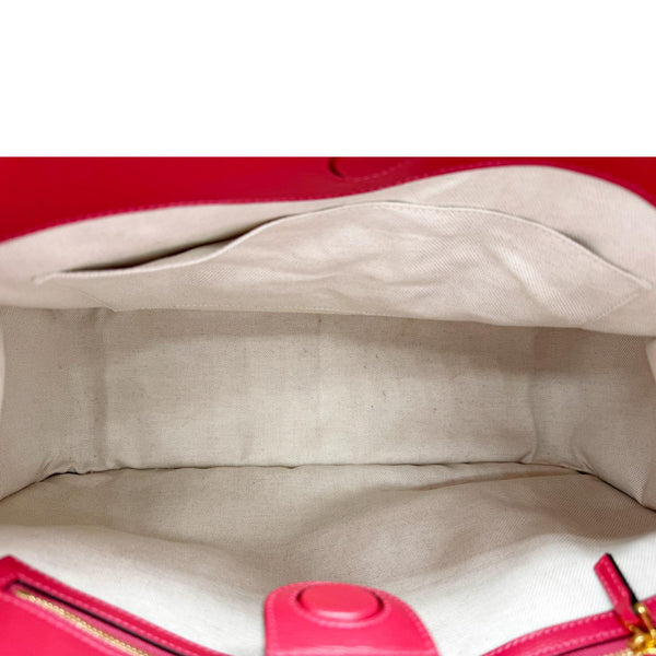 GUCCI Horsebit 1955 Medium Raffia Leather Tote Bag Red 623694