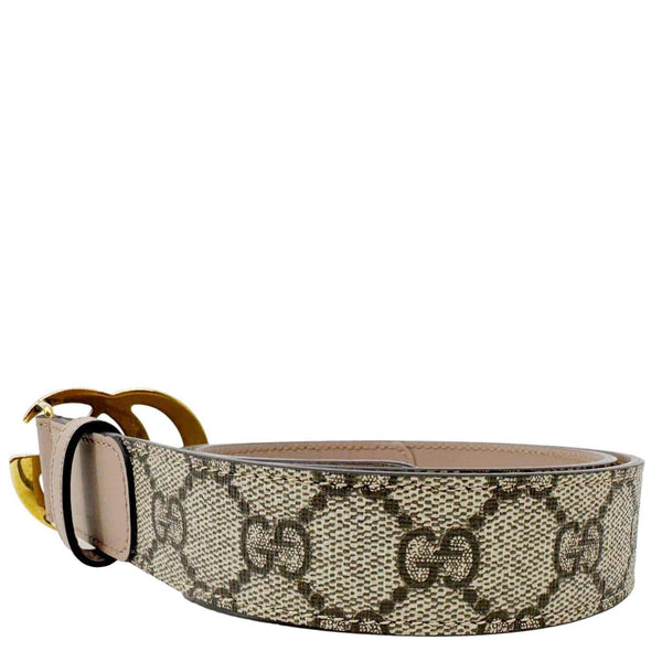 GUCCI Marmont GG Supreme Leather Belt Beige 625839 Size 75.30