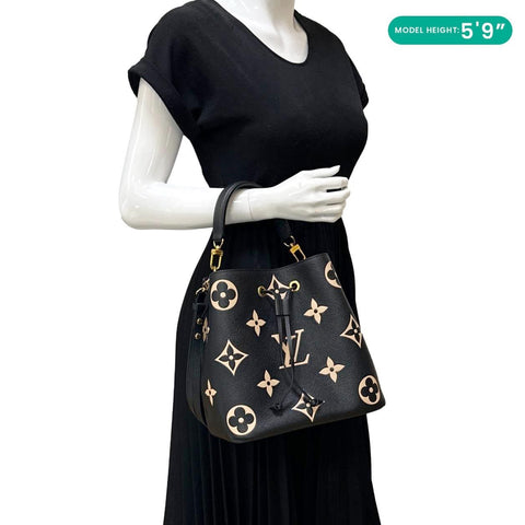 LOUIS VUITTON Neonoe MM Giant Crafty Empreinte Leather Shoulder Bag Bicolor