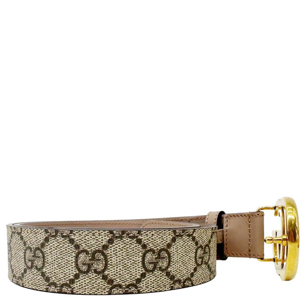 GUCCI Marmont GG Supreme Leather Belt Beige 625839 Size 75.30