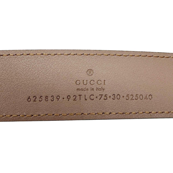 GUCCI Marmont GG Supreme Leather Belt Beige 625839 Size 75.30