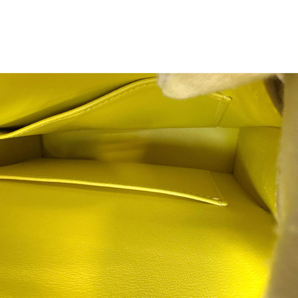 HERMES Verrou Chaine Mini Goatskin Leather Crossbody Bag Yellow