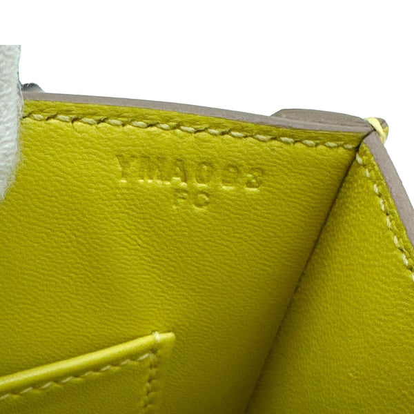 HERMES Verrou Chaine Mini Goatskin Leather Crossbody Bag Yellow