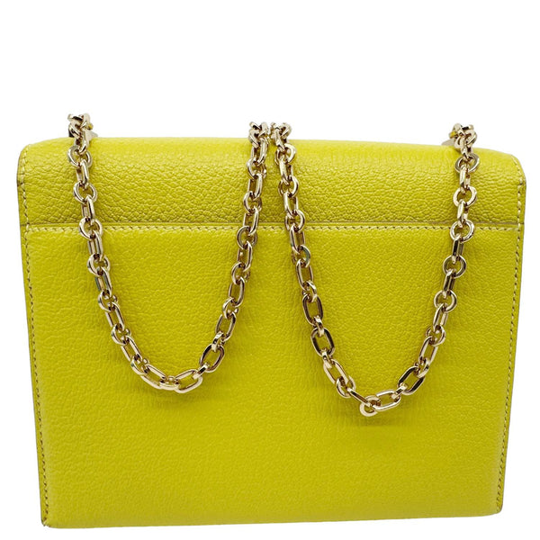 HERMES Verrou Chaine Mini Goatskin Leather Crossbody Bag Yellow