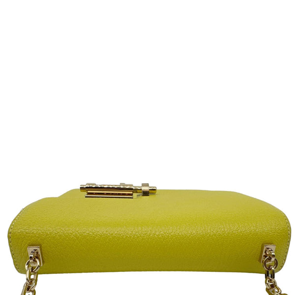 HERMES Verrou Chaine Mini Goatskin Leather Crossbody Bag Yellow