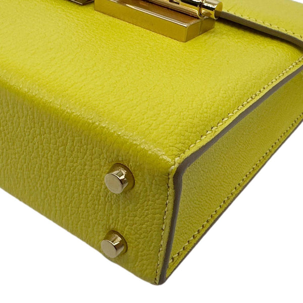 HERMES Verrou Chaine Mini Goatskin Leather Crossbody Bag Yellow