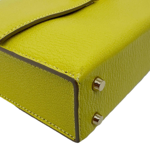 HERMES Verrou Chaine Mini Goatskin Leather Crossbody Bag Yellow