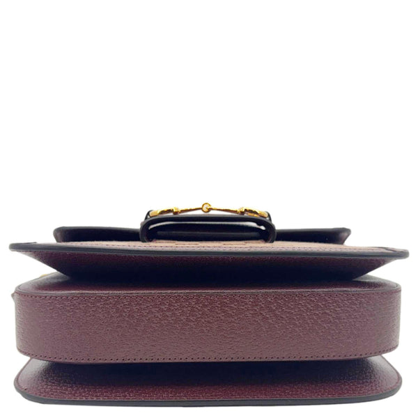 GUCCI Horsebit 1955 Medium GG Supreme Canvas Shoulder Bag Sahara Rubino 602204