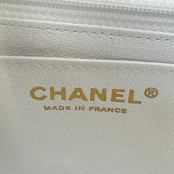 CHANEL Classic Rectangular Flap Mini Leather Crossbody Bag White