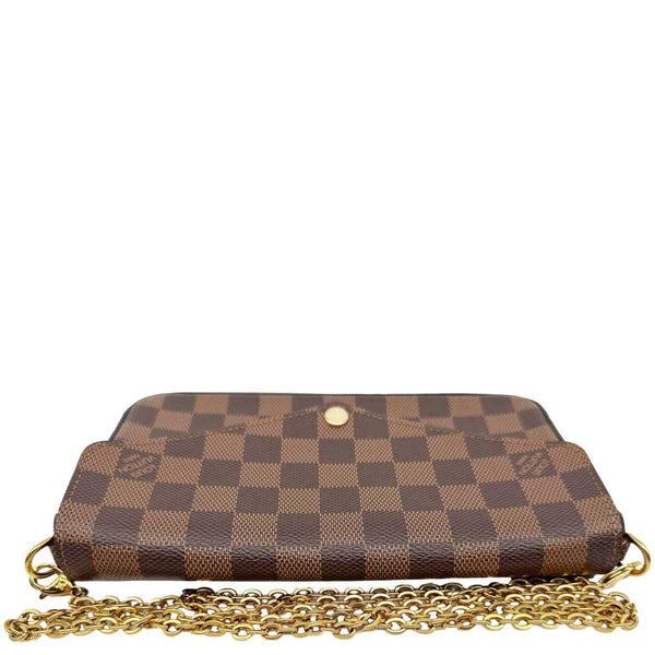 LOUIS VUITTON Felicie Pochette Damier Ebene Crossbody Bag Brown