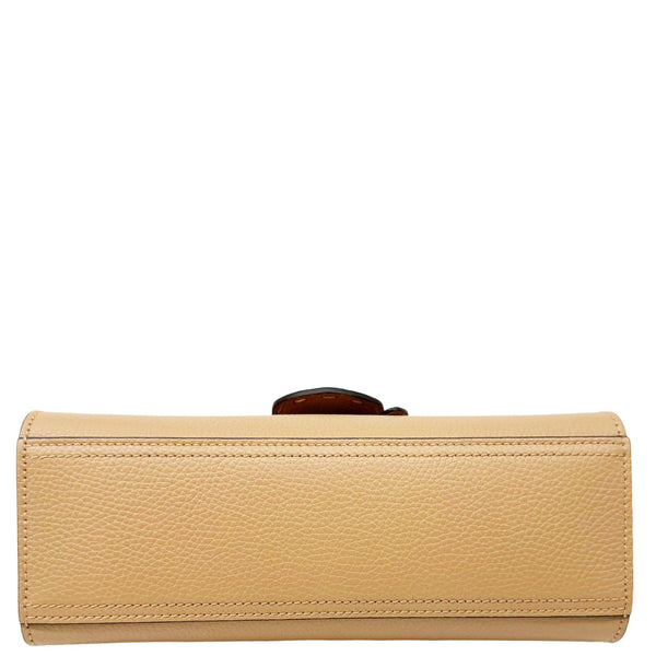 GUCCI GG Marmont Pebbled Leather Top Handle Crossbody Bag Beige 779796